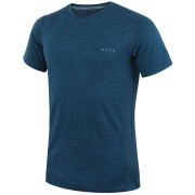 Herren-T-Shirt MOOA MerinoSilk 160 short blau lagoon blue melange