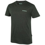 Herren-T-Shirt Zulu Merino 160 Short 4C Comfy dunkelgrün dark green melange
