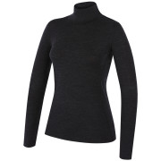 Damen-Rollkragenpullover MOOA MerinoSilk Collar 160 schwarz black melange