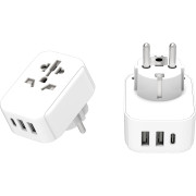 Adapter LifeVenture World to Europe Travel Adaptor + USB