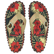 Damen Flip-Flops Gumbies Islander Denim Hibiscus blau/rot