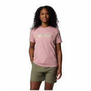 Damen-T-Shirt Columbia Boundless Beauty™ Logo Short sleeve Tee rosa/gelb Eraser Pink, Outback Critters
