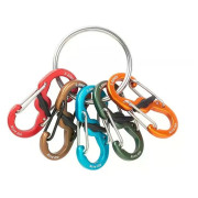 Schlüsselanhänger Nite Ize KeyRing Locker Aluminum 5 S-Biner silber Stříbrná