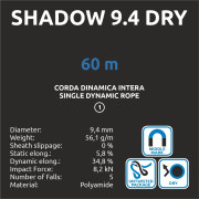 Kletterseil Camp Shadow 9.4 Dry - 60m