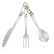 Besteck Keith Titanium 3-Piece Titanium Cutlery Set grau