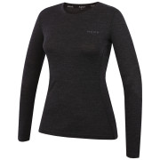 Damen-T-Shirt MOOA MerinoSilk 160 long schwarz black melange