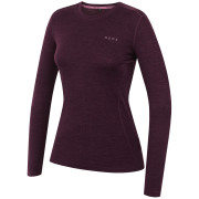 Damen-T-Shirt MOOA MerinoSilk 160 long dunkellila dark purple melange