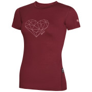 Damen-T-Shirt Zulu Merino 160 Short Heart weinfarbe wine