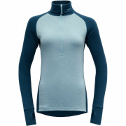 Damen-Rollkragenpullover Devold Expedition Woman Zip Neck blau/grau Flood/Cameo