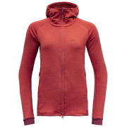 Damen Funktions-Sweatshirt Devold Nibba Merino Jkt Hood rot Beauty