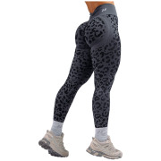 Damen-Leggings Nebbia Push-Up Compression Leopard Leggings Primal schwarz BLACK LEOPARD