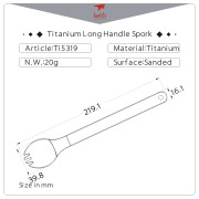 Löffel Keith Titanium Long Handle Spork