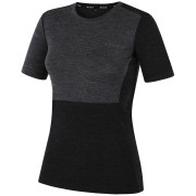 Damen-T-Shirt MOOA MerinoSilk Block 160 short schwarz black melange
