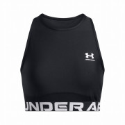 Damen-Top Under Armour HeatGear Rib Tank schwarz/weiß Black