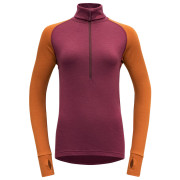 Damen-Rollkragenpullover Devold Expedition Woman Zip Neck rot/orange Beetroot/Flame