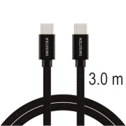 Lade- und Datenkabel Swissten Textile USB-C / USB-C 3 m