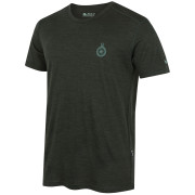 Herren-T-Shirt Zulu Merino Quest 160 Short Comfy dunkelgrün dark green melange