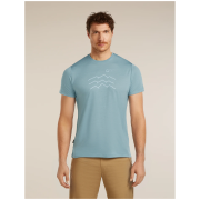 Herren-Funktionsshirt Icebreaker Merino Blend 125 Cool-Lite™ Sphere SS Tee Across the Peaks hellblau FLINT BLUE