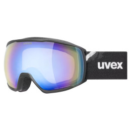 Skibrille Uvex Victorious FM schwarz/blau BLACK MATT DL/BLUE ON GREEN-CLEAR S2
