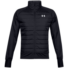 Herrenjacke Under Armour Run Insulate Hybrid Jacket schwarz Black/Black/Reflective