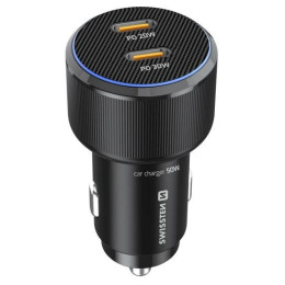Adapter Swissten Car Charger 2X USB-C PD, 50W + cabel USB-C / USB-C, 1 m