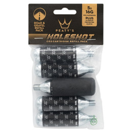 Handpumpe Peaty´s Holeshot Co2 Bombičky 5 Ks - Road & Gravel schwarz