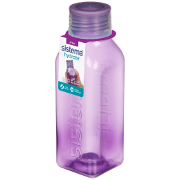 Flasche Sistema Square 475ml lila/grau