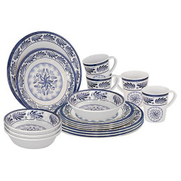 Geschirrset Bo-Camp Old Dutch 16 100% Melamine blau/weiß Blue/White
