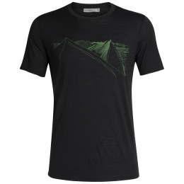 Herren-T-Shirt Icebreaker Mens Tech Lite SS Crewe Peak in Reach schwarz Black