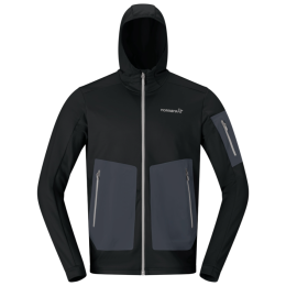 Herren Funktions-Sweatshirt Norrona falketind warm2 stretch Hood schwarz Caviar Black