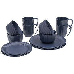 Geschirrset Outwell Delish 4 Person Dinner Set dunkelblau Navy Night