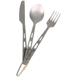 Besteckset Warg Hyperion Titan Cutlery Set grau grey