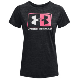 Damen-T-Shirt Under Armour Tech Twist Box LU SSC schwarz Black / Jet Gray / White