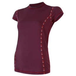Damen-Funktionsshirt Sensor Merino Air kr.rukáv lila DarkBurgundy