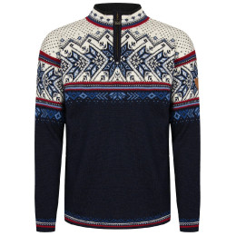 Herrenpullover Dale of Norway Vail Masc Sweater dunkelblau Midnightnavy Redrose Offwhite