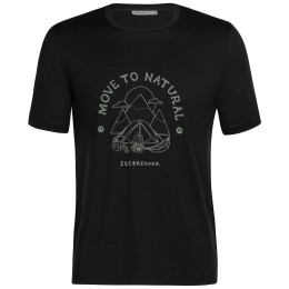 Herren-T-Shirt Icebreaker Men Tech Lite II SS Tee Canopy Camper schwarz black