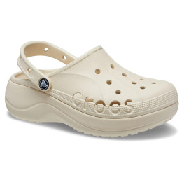 Damenpantoffeln Crocs Baya Platform Clog weiß Winter White