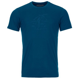 Herren-Funktionsshirt Ortovox 120 Tec Lafatscher Topo T-Shirt blau Petrol Blue