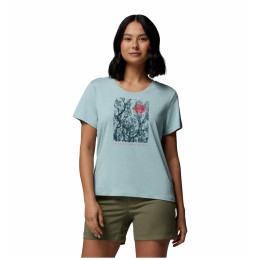 Damen-T-Shirt Columbia Parsons Point™ SS Scoop Tee hellblau Marine Light Heather, Canopy View