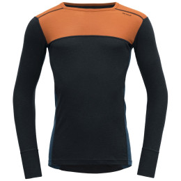 Herren-Funktionsshirt Devold Lauparen Merino 190 Shirt Man orange/schwarz Flame/Ink/Flood