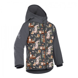 Kinder-Softshell-Jacke Unuo Softshell Basic Fleece Vzor dunkelgrau