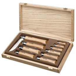 Messer-Set Opinel Inox Holzbox mit 10 Messern (N°02-12)