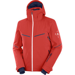 Herrenjacke Salomon Brilliant Jacket M rot GojiBerry/White/NightSky