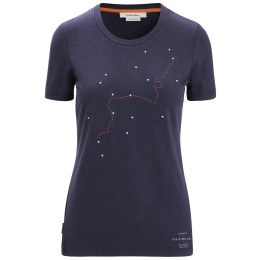 Damen-T-Shirt Icebreaker Central Classic SS Tee Tour du Mont Blanc dunkelblau Midnight Navy