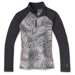 Damen-Funktionsshirt Smartwool W Merino 250 Bl Pattern 1/4 Zip Boxed schwarz/grau LightGrayPinwheel