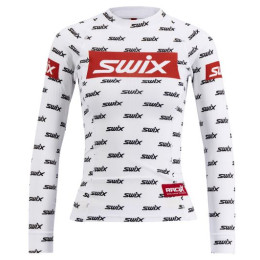 Damen-T-Shirt Swix RaceX weiß/schwarz Bright White Logo