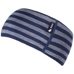 Stirnband Zulu Merino 160 blau/grau narrow stripes blue-grey