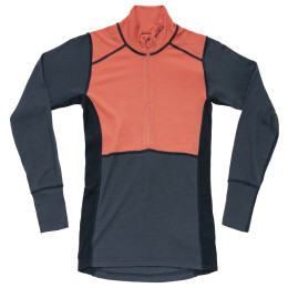 Damen-Funktionsshirt Devold Lauparen Merino 190 Zip Neck Wmn blau/orange CORAL/NIGHT/INK