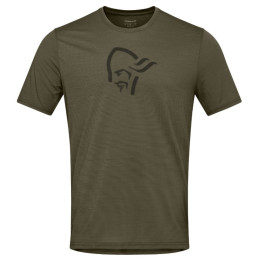 Herren-T-Shirt Norrona femund equaliser merino T-shirt dunkelgrün Olive Night