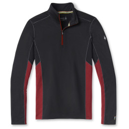 Herren Funktions-Sweatshirt Smartwool M Merino Sport 150 Long Sleeve 1/4 Zip schwarz/rot TibetanRedHeatherBlack